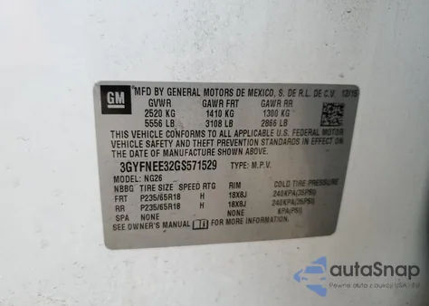 2016 Cadillac Srx Luxury Collection из США, поврежденный, VIN 3GYFNEE32GS571529